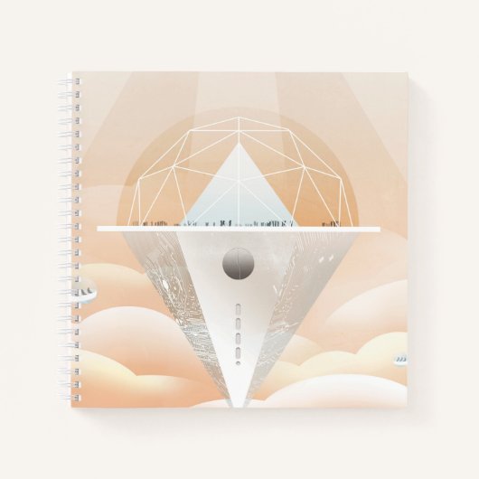 レトロ宇宙ポスター – システム内太陽の展望台 ノートブック (正面)