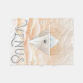 レトロ宇宙ポスター – システム内太陽の展望台 フリースブランケット (正面(横))