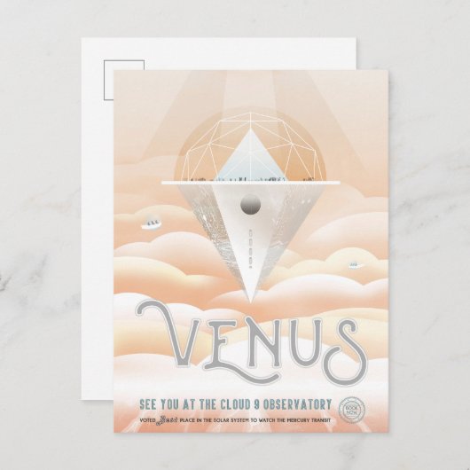 レトロ宇宙ポスター – システム内太陽の展望台 ポストカード (正面/裏面)