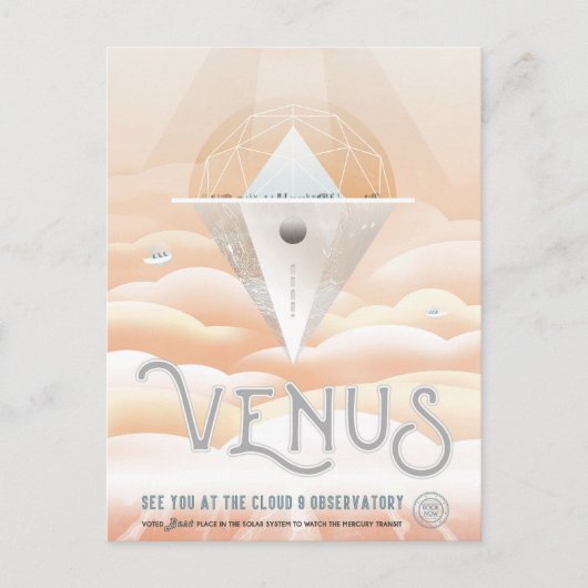 レトロ宇宙ポスター – システム内太陽の展望台 ポストカード (正面)