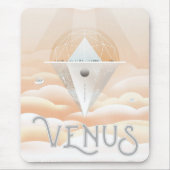 レトロ宇宙ポスター – システム内太陽の展望台 マウスパッド (正面)