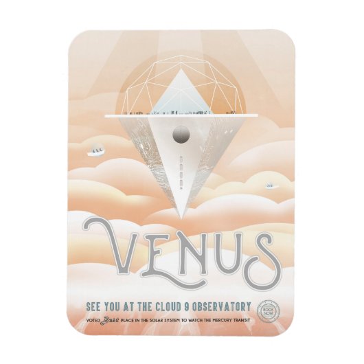 レトロ宇宙ポスター – システム内太陽の展望台 マグネット (縦)