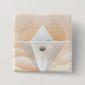 レトロ宇宙ポスター – システム内太陽の展望台 缶バッジ (正面)