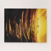 レトロ宇宙ポスター – 土星の最大の月、タイタン。 ジグソーパズル (横)