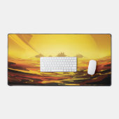 レトロ宇宙ポスター – 土星の最大の月、タイタン。 デスクマット (キーボード&マウス)