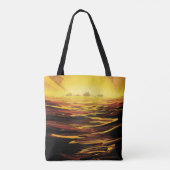 レトロ宇宙ポスター – 土星の最大の月、タイタン。 トートバッグ (裏面)