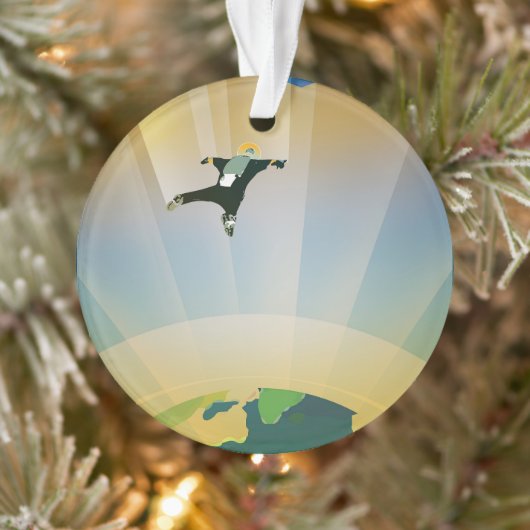 レトロ宇宙ポスター – 地球の重すごいさ オーナメント (ツリー)