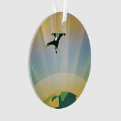 レトロ宇宙ポスター – 地球の重すごいさ オーナメント (正面)