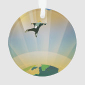 レトロ宇宙ポスター – 地球の重すごいさ オーナメント (裏面)