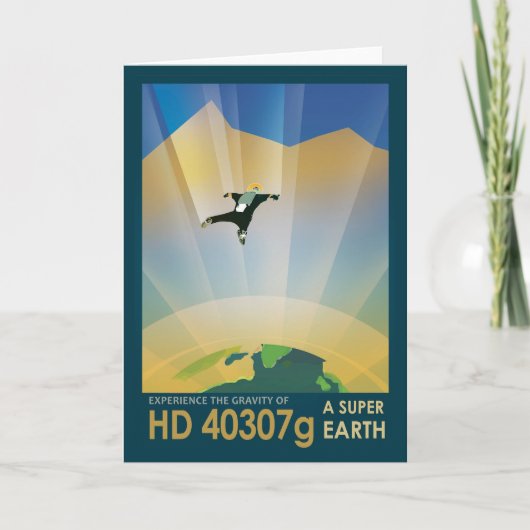 レトロ宇宙ポスター – 地球の重すごいさ カード (正面)