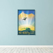 レトロ宇宙ポスター – 地球の重すごいさ キャンバスプリント (インサイチュ (ウッドフロア))
