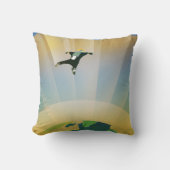 レトロ宇宙ポスター – 地球の重すごいさ クッション (正面)