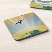 レトロ宇宙ポスター – 地球の重すごいさ コースター (左側)