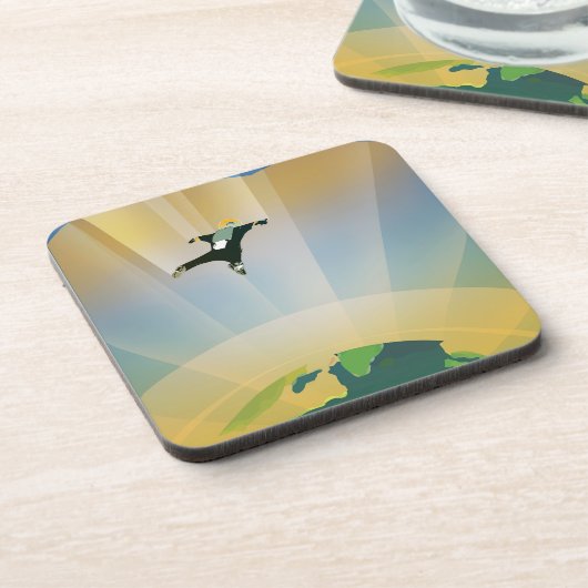 レトロ宇宙ポスター – 地球の重すごいさ コースター (左側)