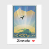 レトロ宇宙ポスター – 地球の重すごいさ シール (シート)