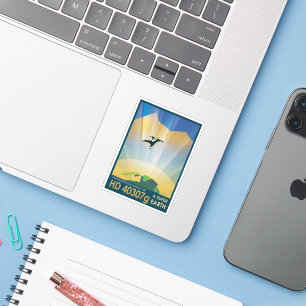 レトロ宇宙ポスター – 地球の重すごいさ シール