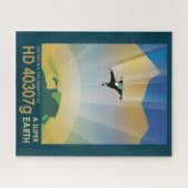 レトロ宇宙ポスター – 地球の重すごいさ ジグソーパズル (横)