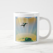 レトロ宇宙ポスター – 地球の重すごいさ ジャンボコーヒーマグカップ (右)