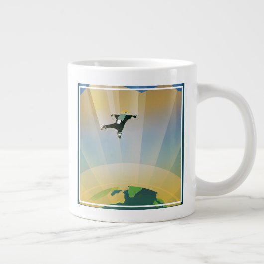 レトロ宇宙ポスター – 地球の重すごいさ ジャンボコーヒーマグカップ (右)