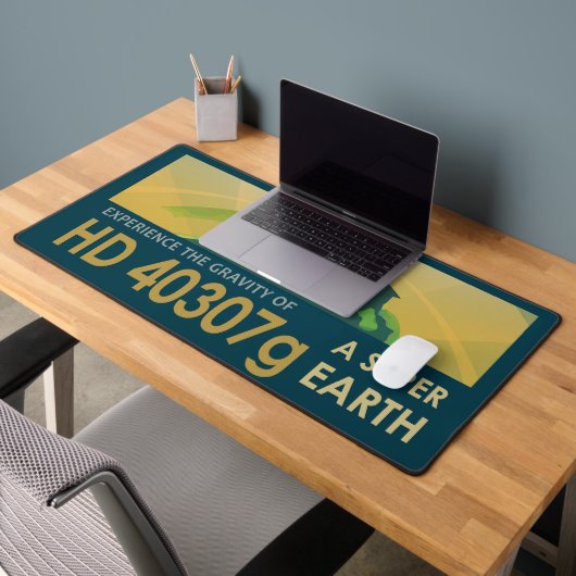 レトロ宇宙ポスター – 地球の重すごいさ デスクマット (オフィス2)