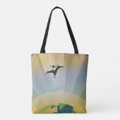 レトロ宇宙ポスター – 地球の重すごいさ トートバッグ (裏面)