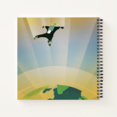 レトロ宇宙ポスター – 地球の重すごいさ ノートブック (裏面)