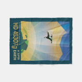 レトロ宇宙ポスター – 地球の重すごいさ フリースブランケット (正面(横))