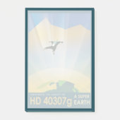 レトロ宇宙ポスター – 地球の重すごいさ ポストイット (正面)