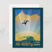 レトロ宇宙ポスター – 地球の重すごいさ ポストカード (正面/裏面)