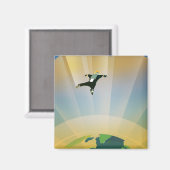 レトロ宇宙ポスター – 地球の重すごいさ マグネット (正面/裏面)