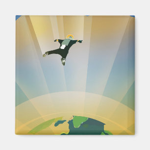 レトロ宇宙ポスター – 地球の重すごいさ マグネット