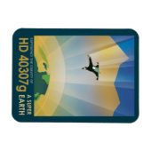 レトロ宇宙ポスター – 地球の重すごいさ マグネット (横)