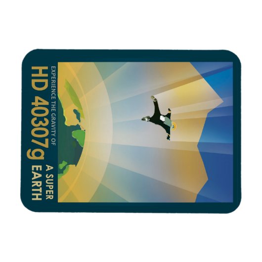 レトロ宇宙ポスター – 地球の重すごいさ マグネット (横)