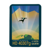 レトロ宇宙ポスター – 地球の重すごいさ マグネット (縦)