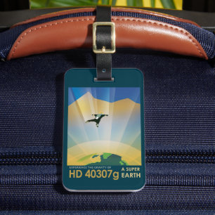 レトロ宇宙ポスター – 地球の重すごいさ ラゲッジタグ