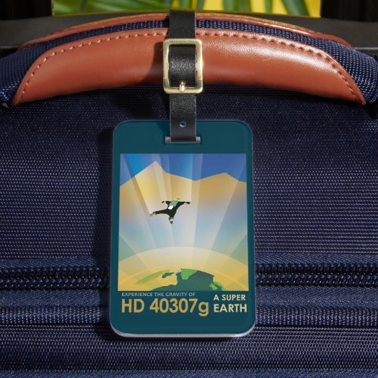 レトロ宇宙ポスター – 地球の重すごいさ ラゲッジタグ (正面インサイチュ2)