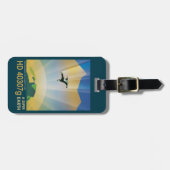 レトロ宇宙ポスター – 地球の重すごいさ ラゲッジタグ (正面横)