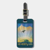 レトロ宇宙ポスター – 地球の重すごいさ ラゲッジタグ (正面縦)