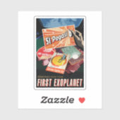 レトロ宇宙ポスター – 太陽系外惑星ディスカバリー51ペガシB シール (シート)