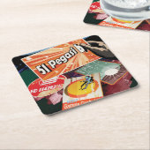 レトロ宇宙ポスター – 太陽系外惑星ディスカバリー51ペガシB スクエアペーパーコースター (アングル)