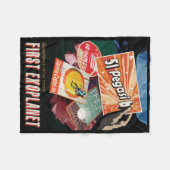 レトロ宇宙ポスター – 太陽系外惑星ディスカバリー51ペガシB フリースブランケット (正面(横))