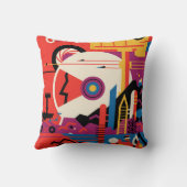 レトロ宇宙ポスター – 火星探索プログラム。 クッション (裏面)