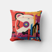 レトロ宇宙ポスター – 火星探索プログラム。 クッション (正面)