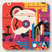 レトロ宇宙ポスター – 火星探索プログラム。 コースター (正面)