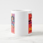 レトロ宇宙ポスター – 火星探索プログラム。 ジャンボコーヒーマグカップ (正面)