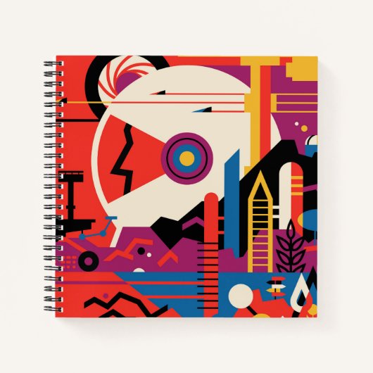 レトロ宇宙ポスター – 火星探索プログラム。 ノートブック (正面)