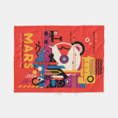 レトロ宇宙ポスター – 火星探索プログラム。 フリースブランケット (正面(横))