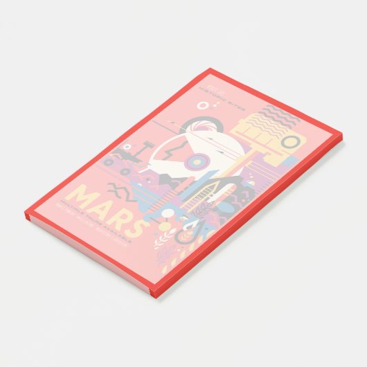 レトロ宇宙ポスター – 火星探索プログラム。 ポストイット (アングル)