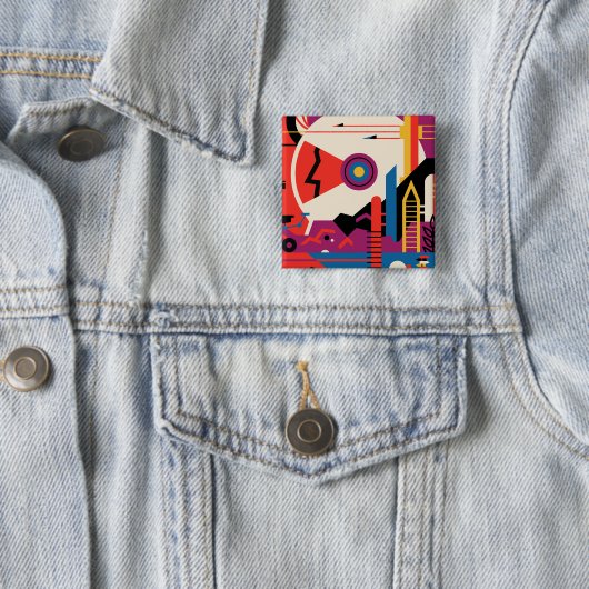 レトロ宇宙ポスター – 火星探索プログラム。 缶バッジ (インサイチュ)