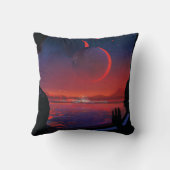 レトロ宇宙ポスター – 視聴者Observe Trappist-1e. クッション (裏面)